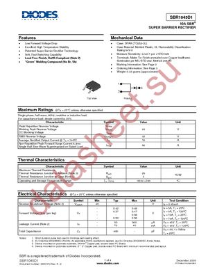 SBR1045D1-13 datasheet  